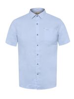 Camisa-Manga-Corta-Lino-Organico-Para-Hombre-Linenshort-Azul-Rockford