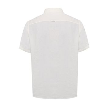 Camisa Manga Corta Lino Orgánico Para Hombre Linenshort Blanco Rockford