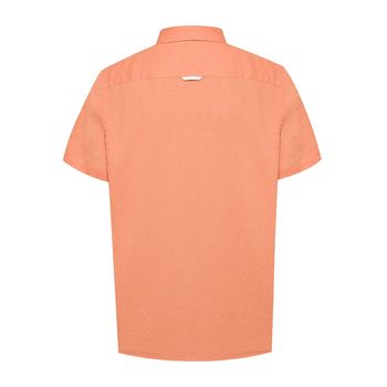 Camisa Manga Corta Lino Orgánico Para Hombre Linenshort Naranjo Rockford