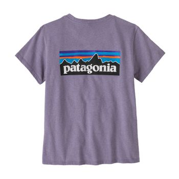 Polo Manga Corta Para Mujer P-6 Logo Responsibili-Tee Morado Patagonia