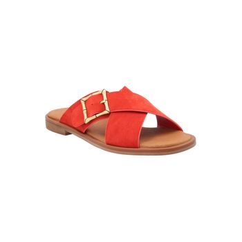 Sandalias Para Mujer Cuero Doha Rojo Rockford